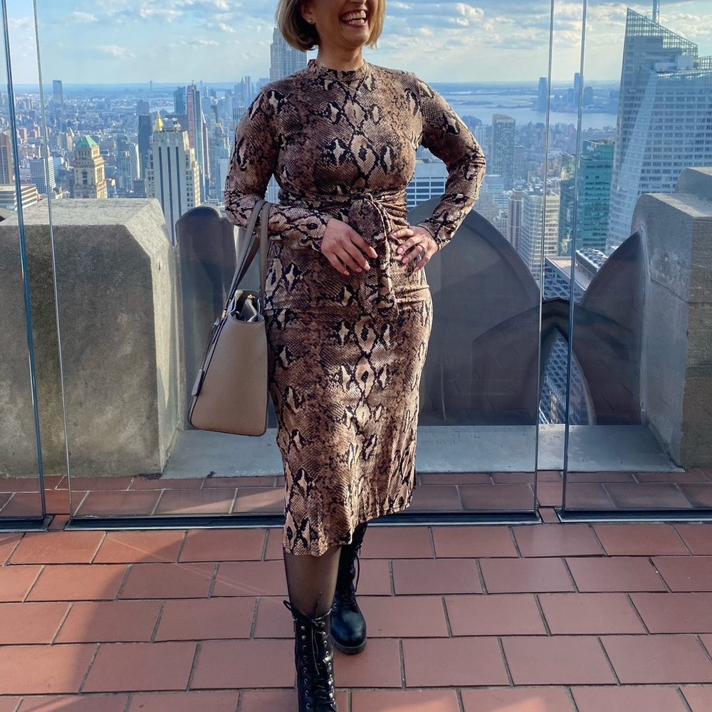 Snake skin midi dress